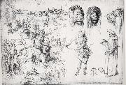Sketch Sheet with the Rape of Europa, Albrecht Durer